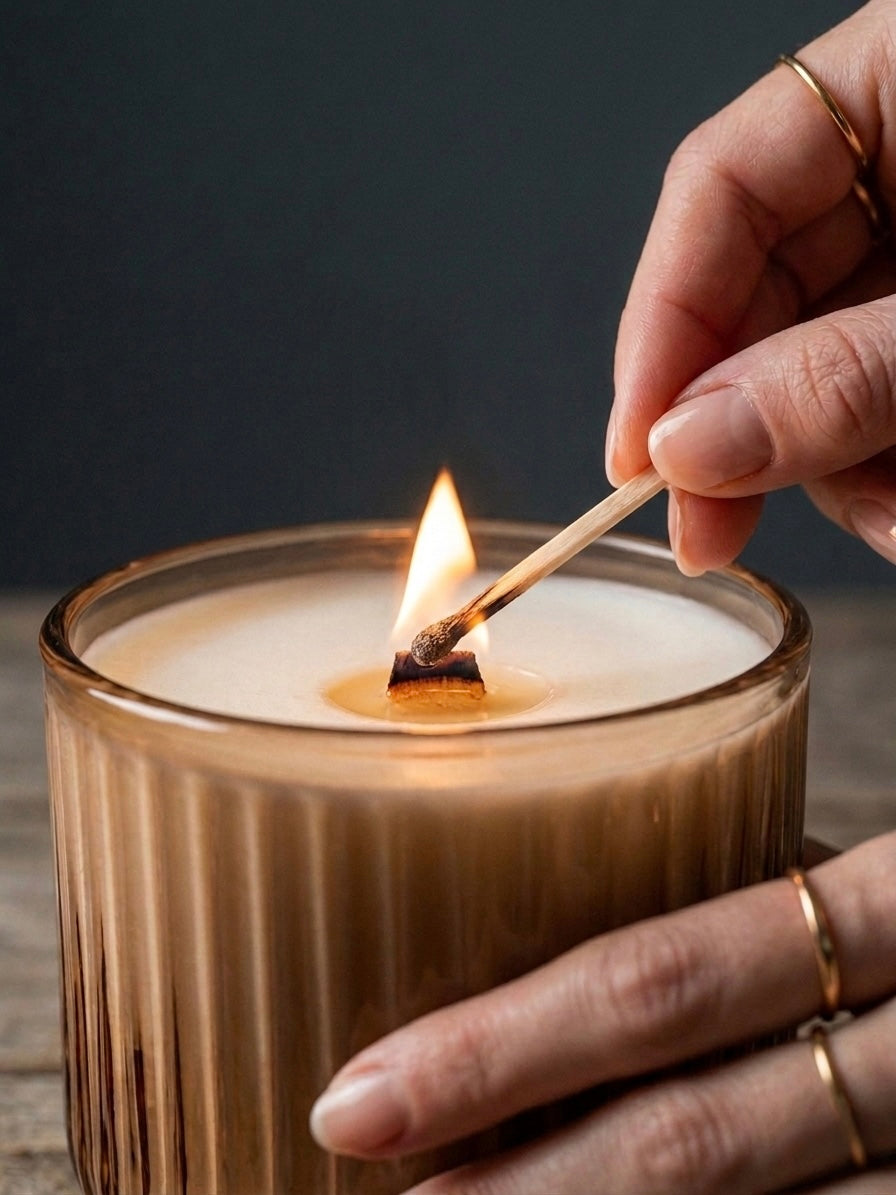 20oz Fluted Glass Candle